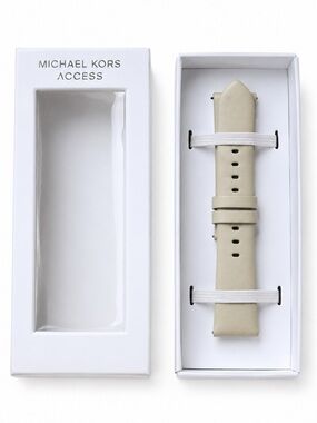 Michael Kors Light Stone Gray Smartwatch Genuine Leather Wrist Band
